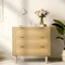 Natural Rattan 3 Drawer Dresser with Wooden Legs and Metal Handles